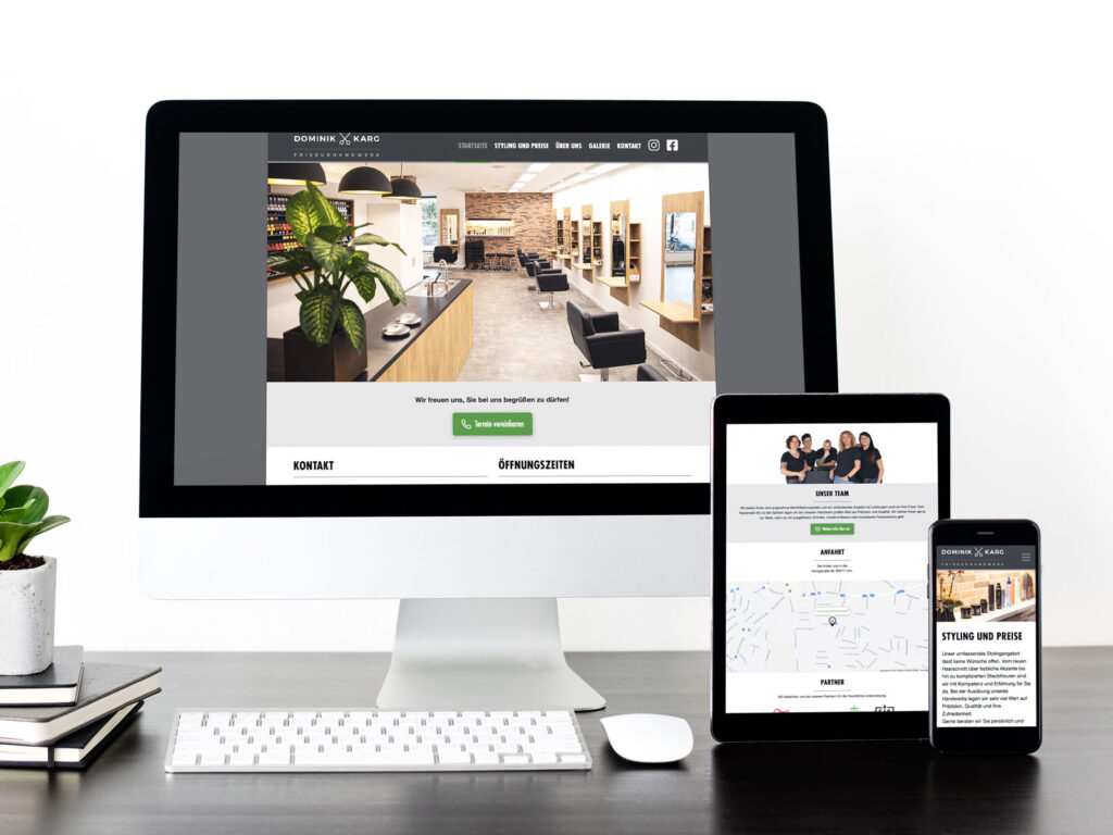 Webdesign - Dominik Karg Friseurhandwerk - Gestaltung, Planung, Konzeption der neuen Website